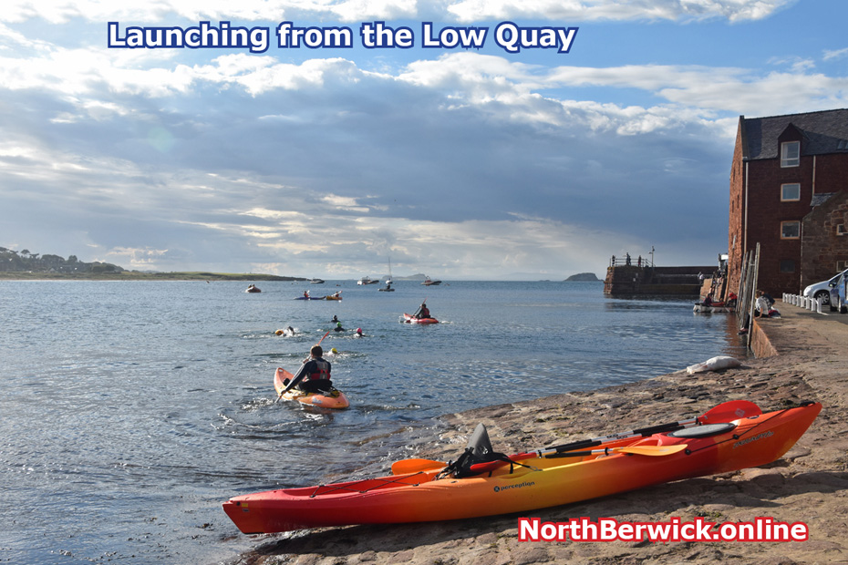 West Bay conoeists launched from the Low Quay, North Berwick